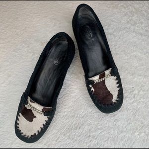 Dr Scholls dyed cow fur kitten heels size 8